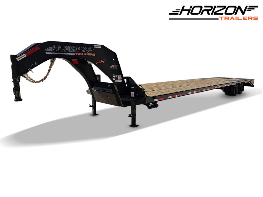 40' Horizon FHZ Gooseneck Dual Wheel Deckover Trailer Mega Ramps - (2) 12K Axles