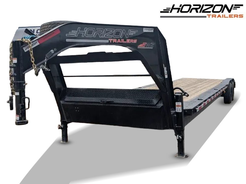 34' Horizon EWZ Gooseneck Equipment Trailer Slide In Ramps - (2) 7K Axles