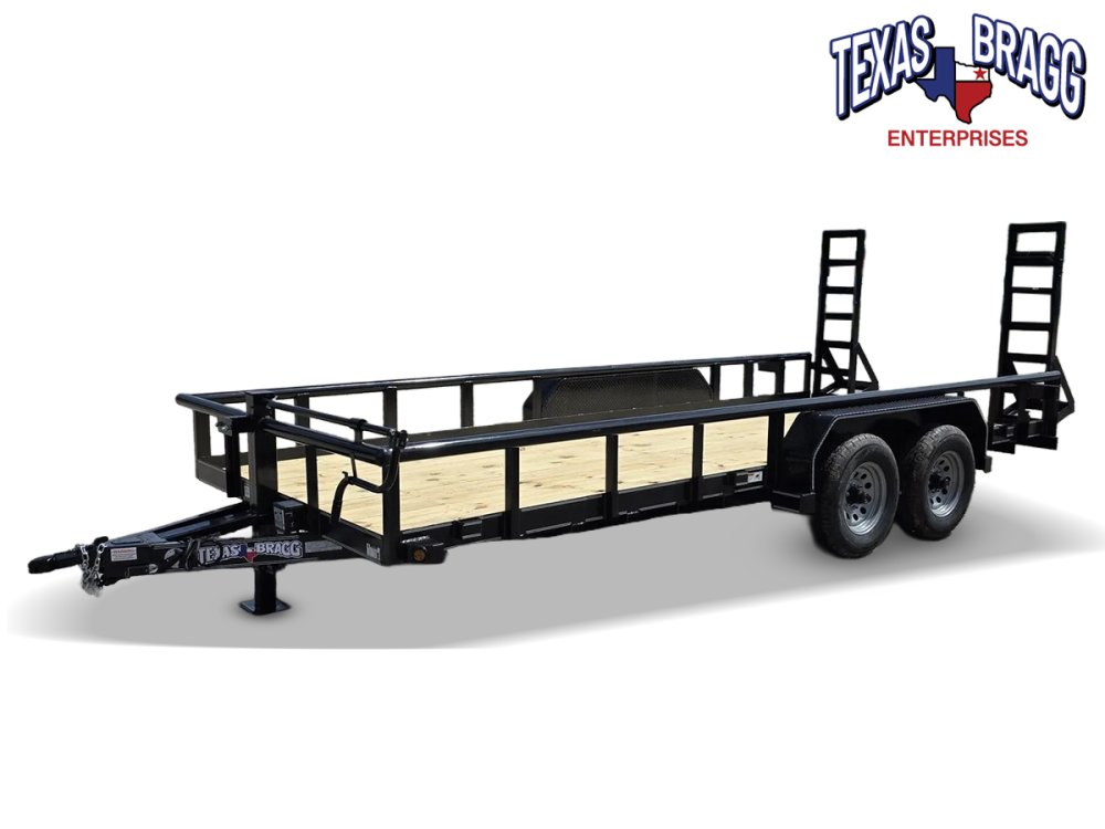 7 x 20 Equipment Trailer Pipe Top Rail Texas Bragg 9900 GVWR