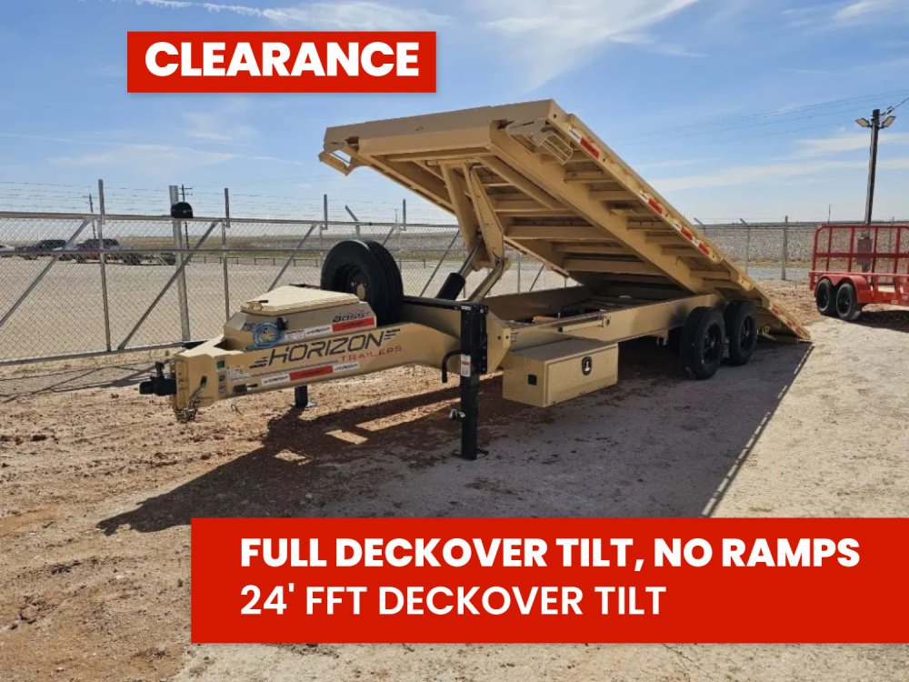24' Horizon FFT Bumper Pull Full Deckover Tilt Trailer - (2) 10K Axles