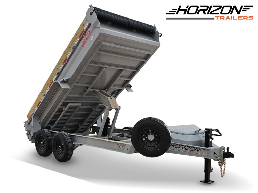 14' Horizon EZ7 Bumper Pull Dump Trailer 19" Sides - (2) 7K Axles
