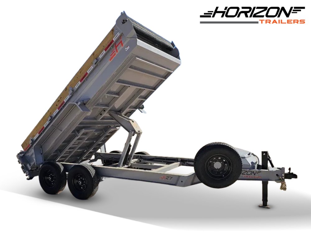 14' Horizon EZ7 Bumper Pull Dump Trailer 19" Sides - (2) 7K Axles