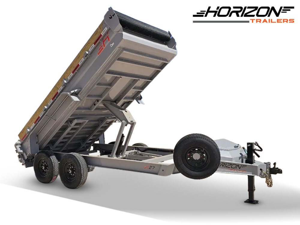 14' Horizon EZ7 Bumper Pull Dump Trailer 19" Sides - (2) 7K Axles