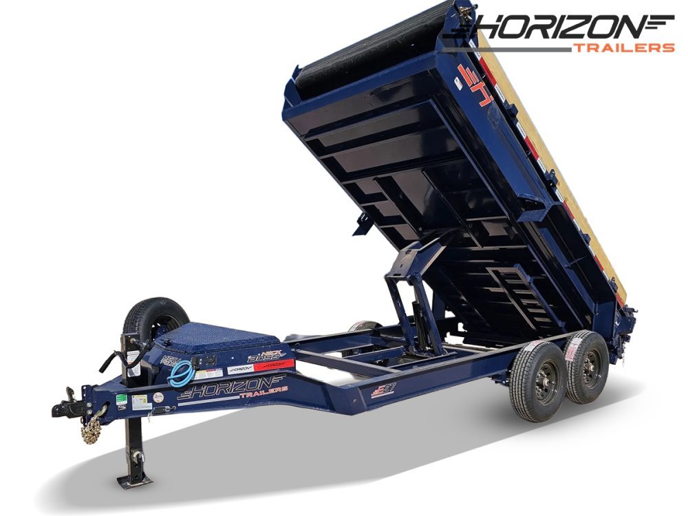 14' Horizon EZ7 Bumper Pull Dump Trailer 19" Sides - (2) 7K Axles