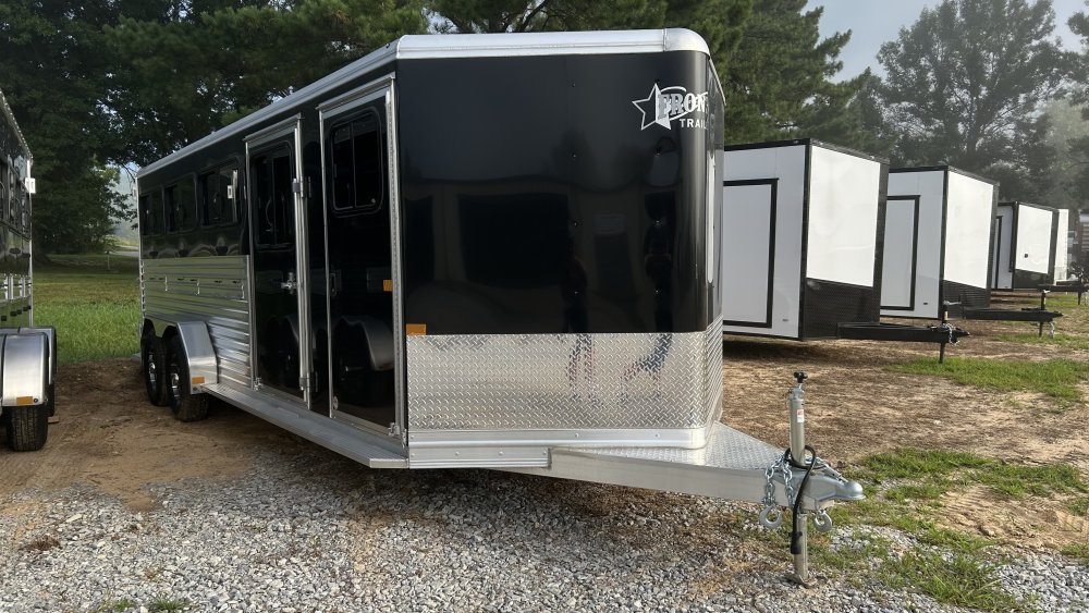 7' x 20' Stock Low Pro DDFW Bumper Pull Livestock Trailer - (2) 3.5k Axles