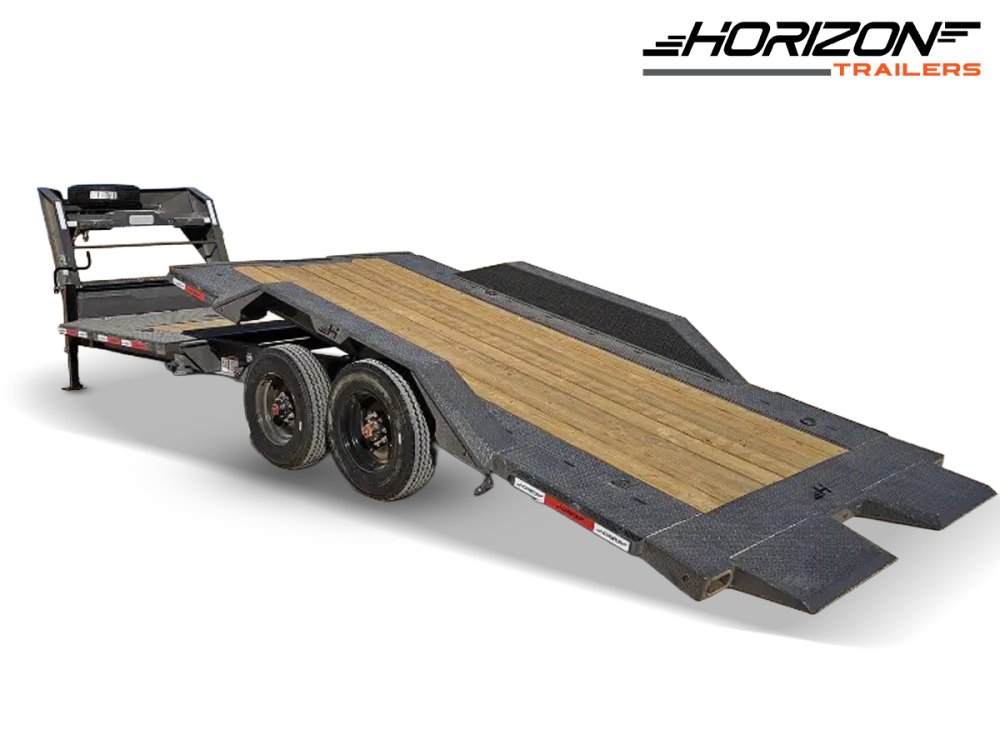 24' Horizon HET Gooseneck Equipment Tilt Trailer Drive Over Fenders - (2) 10K Axles