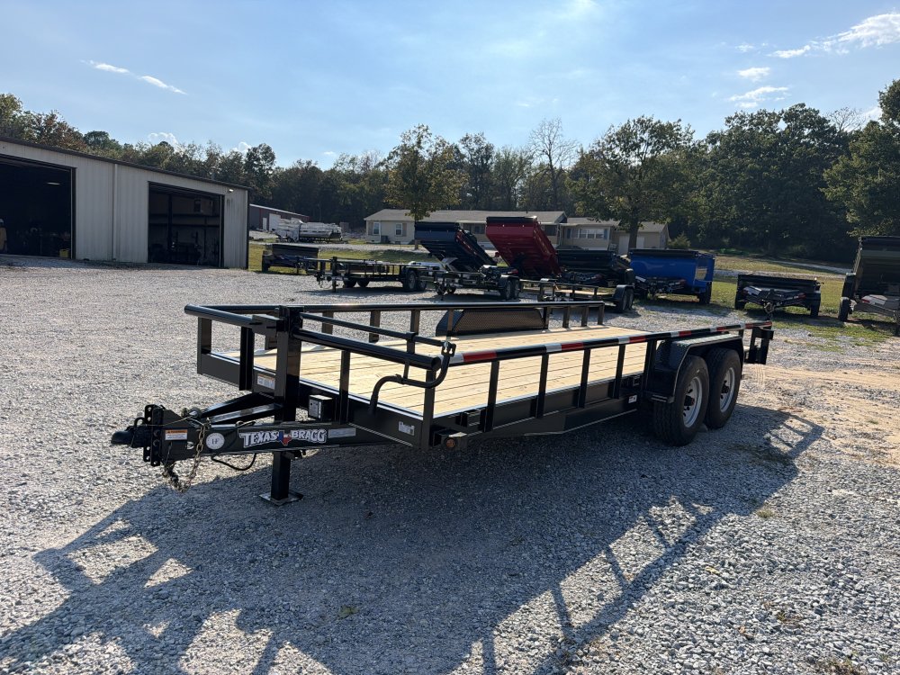 20'x7' TA Texas Bragg Big Pipe Equipment Utility Trailer with 8K Axles