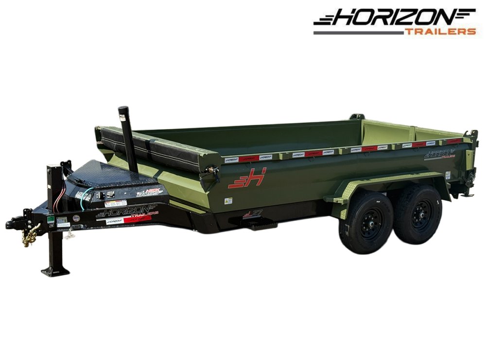 14' Horizon LZ7 Bumper Pull Dump Trailer 24" Side Walls - (2) 7K Axles