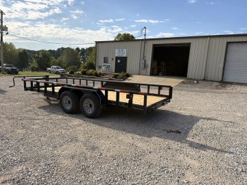 18'x7' TA Texas Bragg Big Pipe Equipment Utility Trailer