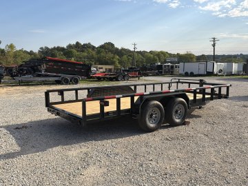 18'x7' TA Texas Bragg Big Pipe Equipment Utility Trailer