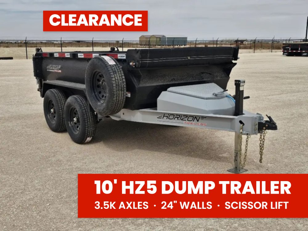 10' Horizon HZ5 Bumper Pull Dump Trailer 24" Side Walls - (2) 3.5K Axles