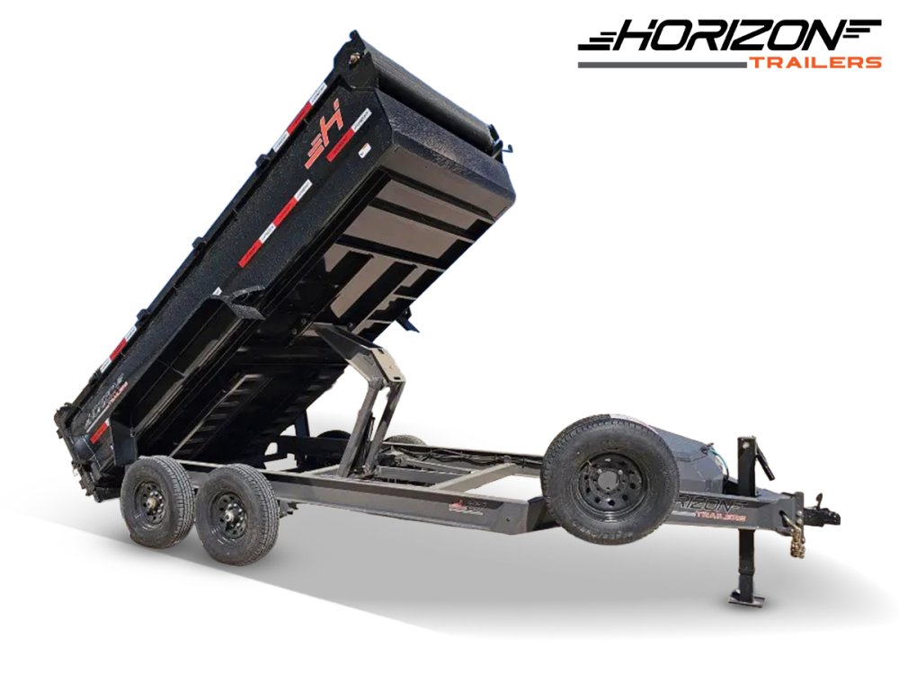14' Horizon LZ7 Bumper Pull Dump Trailer 30" Side Walls - (2) 7K Axles