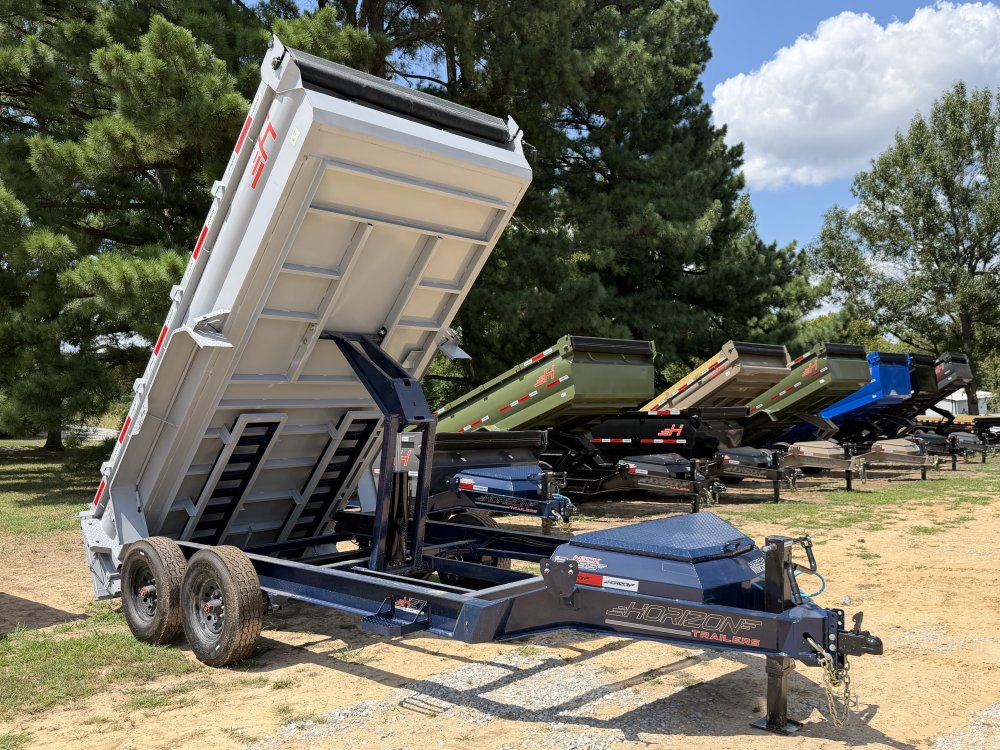 14' Horizon HZ7 Bumper Pull Dump Trailer 24" Side Walls - (2) 8K Axles