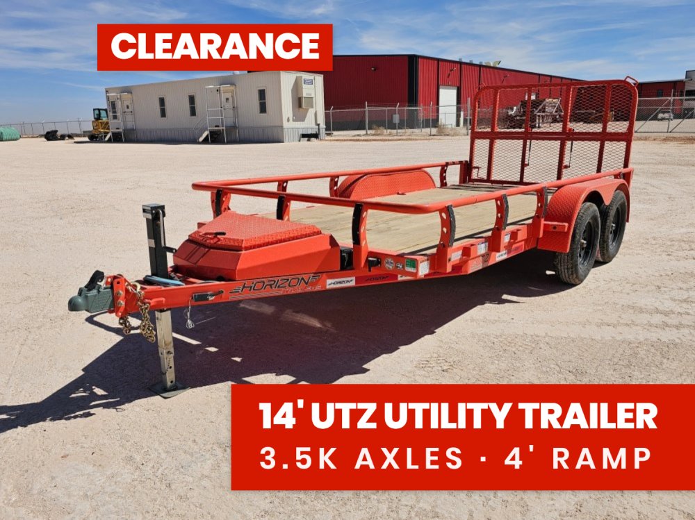 14' Horizon UTZ Bumper Pull Utility Trailer - (2) 3.5K Axles