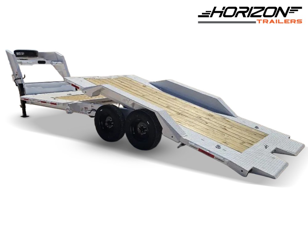 24' Horizon HET Gooseneck Equipment Tilt Trailer Drive Over Fenders - (2) 10K Axles