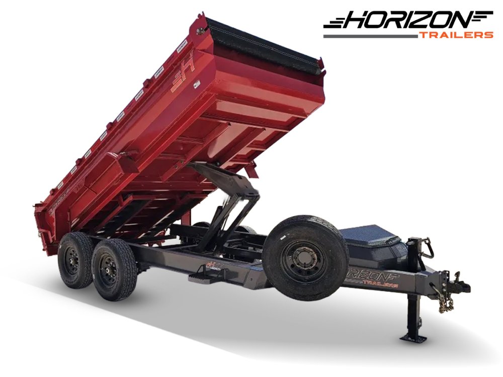 14' Horizon HZ7 Bumper Pull Dump Trailer 24" Side Walls - (2) 7K Axles