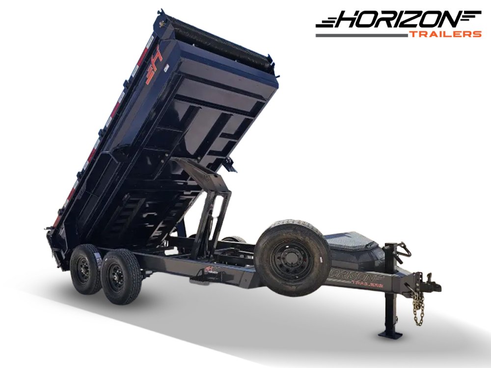 14' Horizon HZ7 Bumper Pull Dump Trailer 24" Side Walls - (2) 7K Axles
