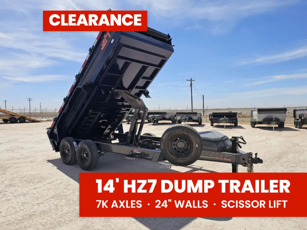 14' Horizon HZ7 Bumper Pull Dump Trailer 24" Side Walls - (2) 7K Axles
