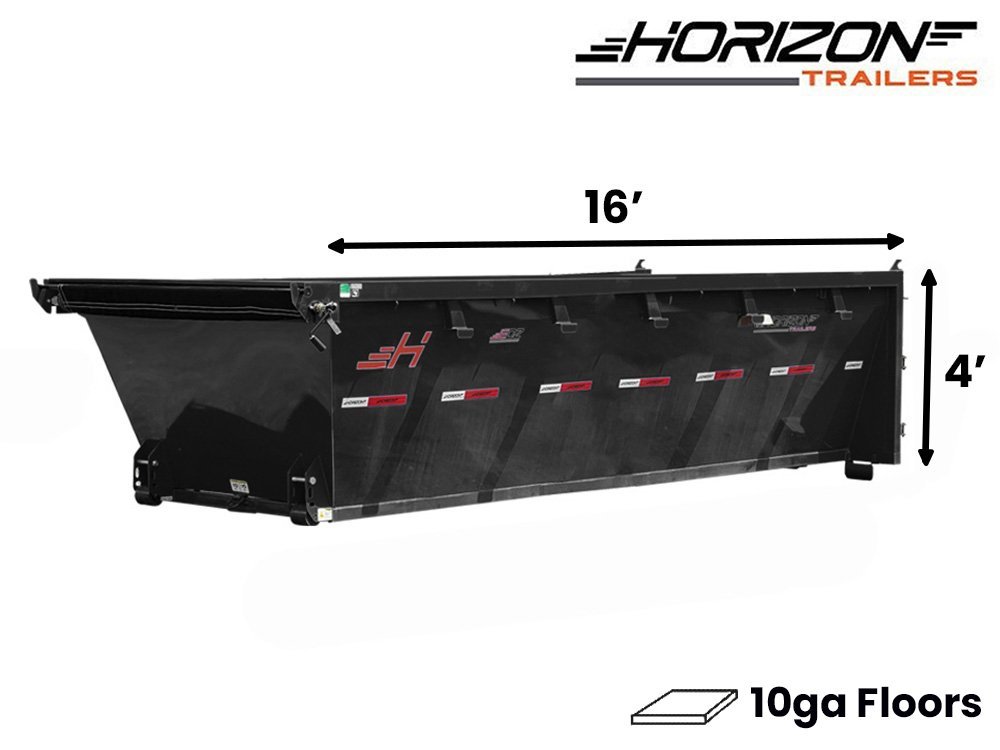 16' Horizon HCZ Concrete Roll Off Bin 2' Walls + Tarp