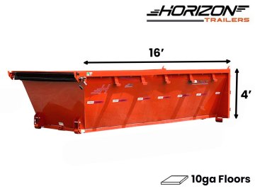 16' Horizon EDZ Roll Off Bin 4' Wall + Tarp