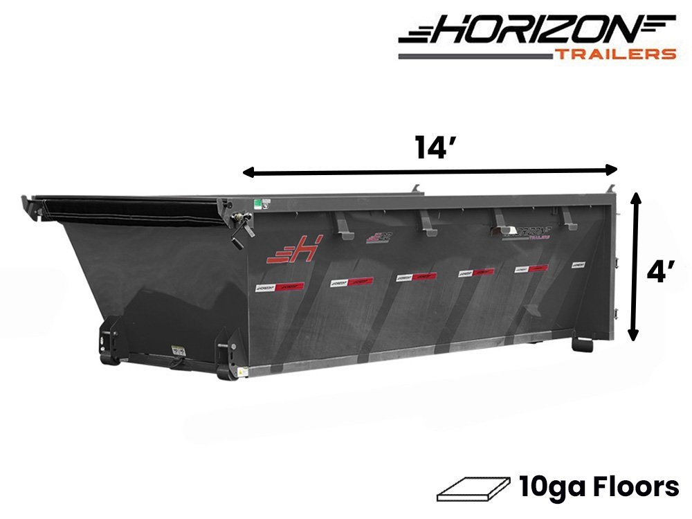 14' Horizon EDZ Roll Off Bin 4' Wall + Tarp
