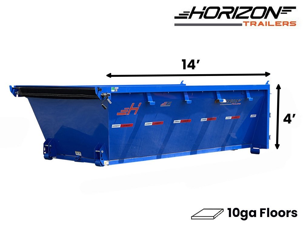 14' Horizon EDZ Roll Off Bin 4' Wall + Tarp