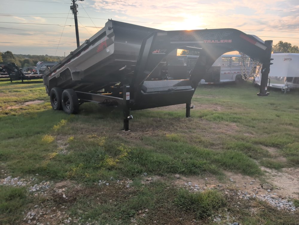 14' X 7' X 2' Side Walls Horizon HZ7 Gooseneck Dump Trailer