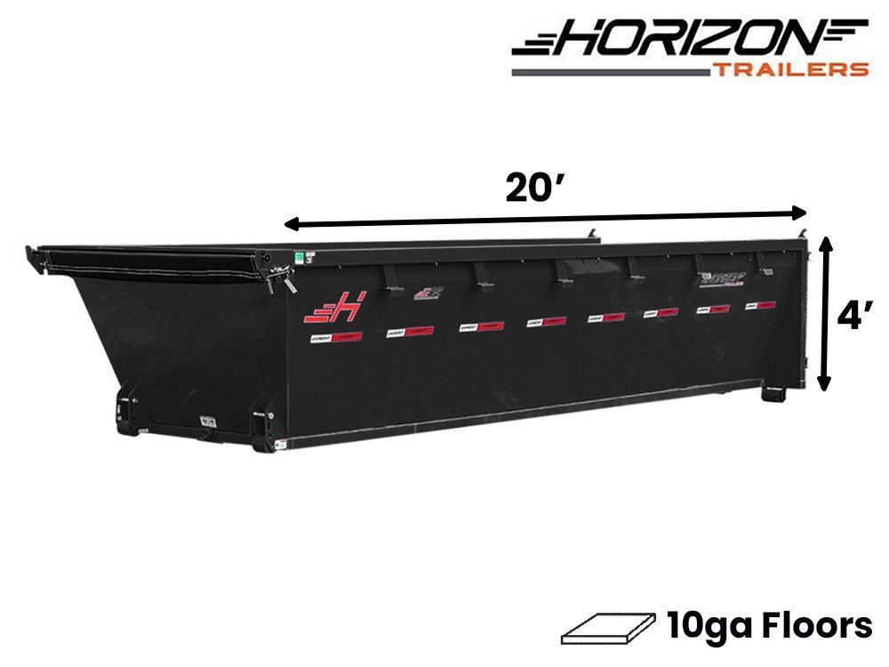 20' Horizon HDZ Roll Off Bin 4' Wall + Tarp