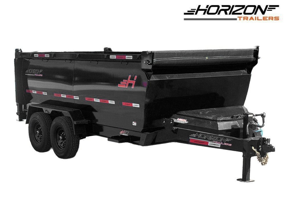 14' Horizon HZ7 Bumper Pull Dump Trailer 48" Side Walls - (2) 7K Axles