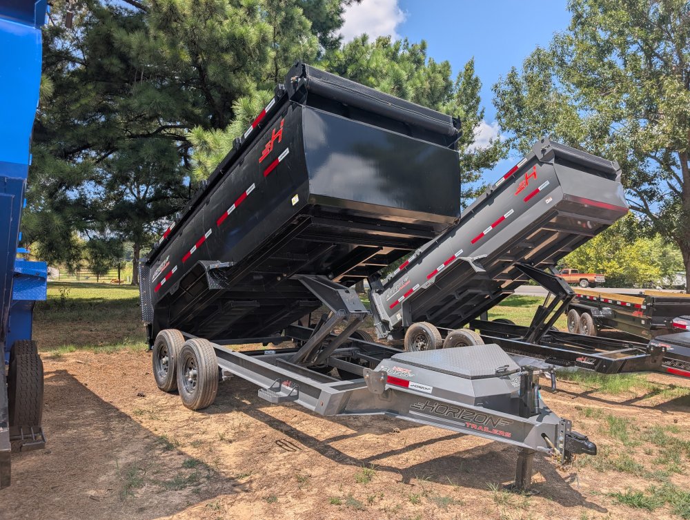 14' Horizon HZ7 Bumper Pull Dump Trailer 48" Side Walls - (2) 7K Axles