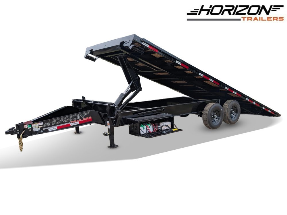 24' Horizon FFT Bumper Pull Full Deckover Tilt Trailer - (2) 7K Axles