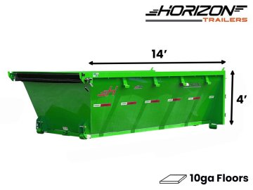 14' Horizon EDZ Roll Off Bin 4' Wall + Tarp
