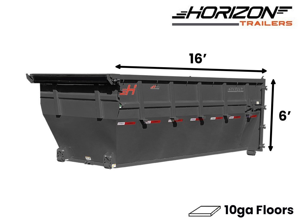 16' Horizon HDZ Roll Off Bin 6' Wall + Tarp