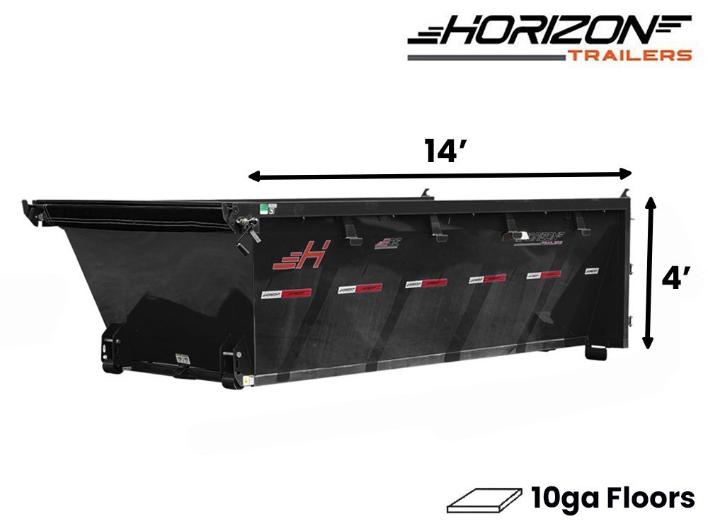 14' Horizon EDZ Roll Off Bin 4' Wall + Tarp