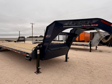 36' Horizon FTZ Gooseneck Hotshot Non-CDL Deckover Trailer Mega Ramps - (2) 7K Axles