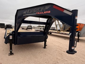 36' Horizon FTZ Gooseneck Hotshot Non-CDL Deckover Trailer Mega Ramps - (2) 7K Axles