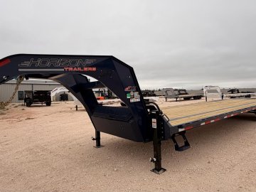 36' Horizon FTZ Gooseneck Hotshot Non-CDL Deckover Trailer Mega Ramps - (2) 7K Axles