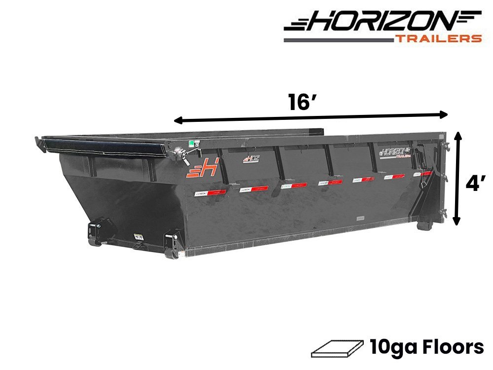 16' Horizon HDZ Roll Off Bin 4' Wall + Tarp