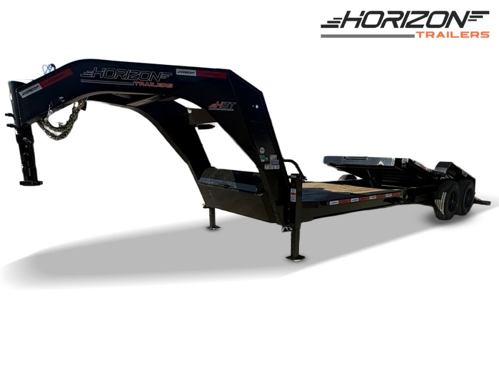 24' Horizon HET Gooseneck Equipment Tilt Trailer Drive Over Fenders - (2) 10K Axles