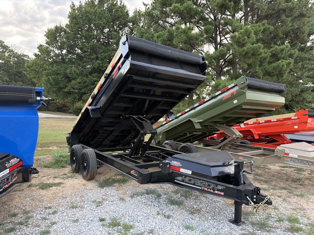 14' Horizon EZ7 Bumper Pull Dump Trailer 19" Sides - (2) 7K Axles