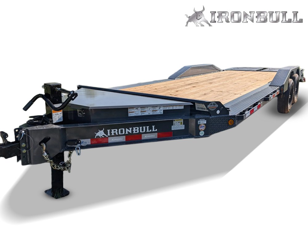 22' Iron Bull EWB Bumper Pull Equipment Trailer Mega Ramps - (2) 7,000 lb Axles