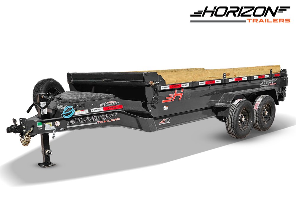 14' Horizon EZ7 Bumper Pull Dump Trailer 19" Sides - (2) 7K Axles
