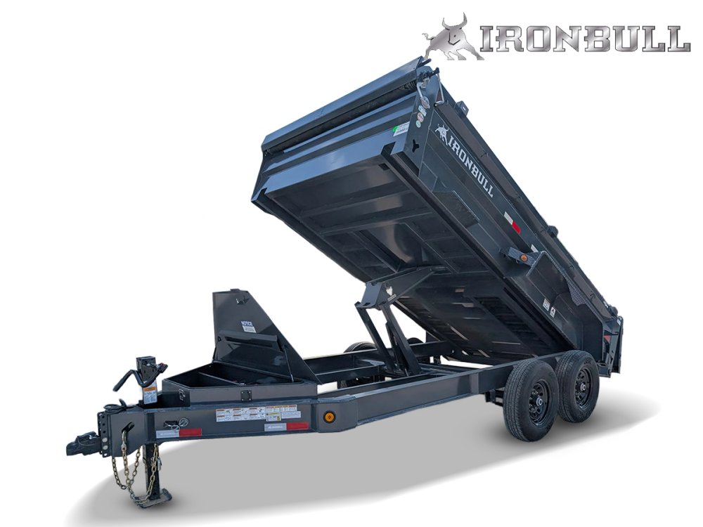 14' x 83" Iron Bull DWB Bumper Pull Dump Trailer 24" Side Walls - (2) 7,000 lb Axles