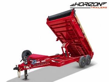 14' Horizon EZ7 Bumper Pull Dump Trailer 19" Sides - (2) 7K Axles