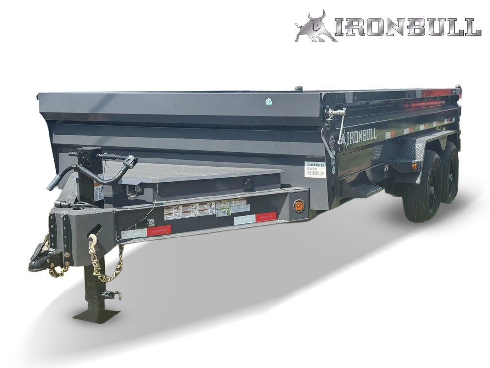 16' x 83" Iron Bull DWB Bumper Pull Dump Trailer 24" Side Walls - (2) 7,000 lb Axles