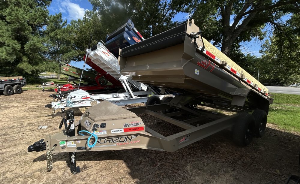 14' Horizon EZ7 Bumper Pull Dump Trailer 19" Sides - (2) 7K Axles