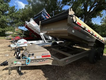 14' Horizon EZ7 Bumper Pull Dump Trailer 19" Sides - (2) 7K Axles