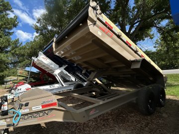 14' Horizon EZ7 Bumper Pull Dump Trailer 19" Sides - (2) 7K Axles