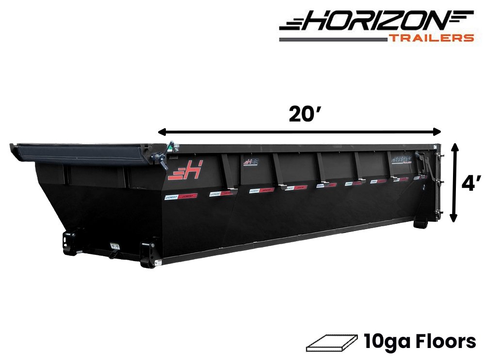20' Horizon HDZ Roll Off Bin 4' Wall + Tarp