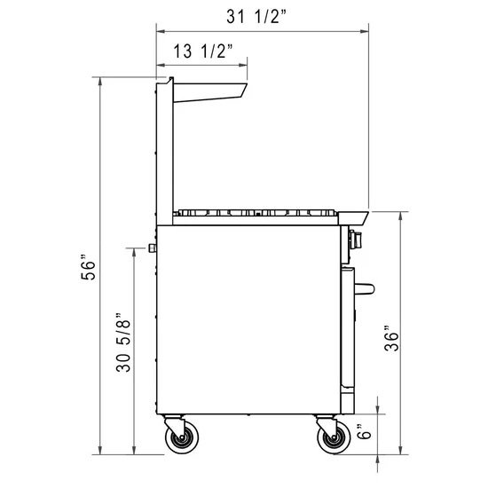 Appliances: 4 Burner / 12" Griddle Combo